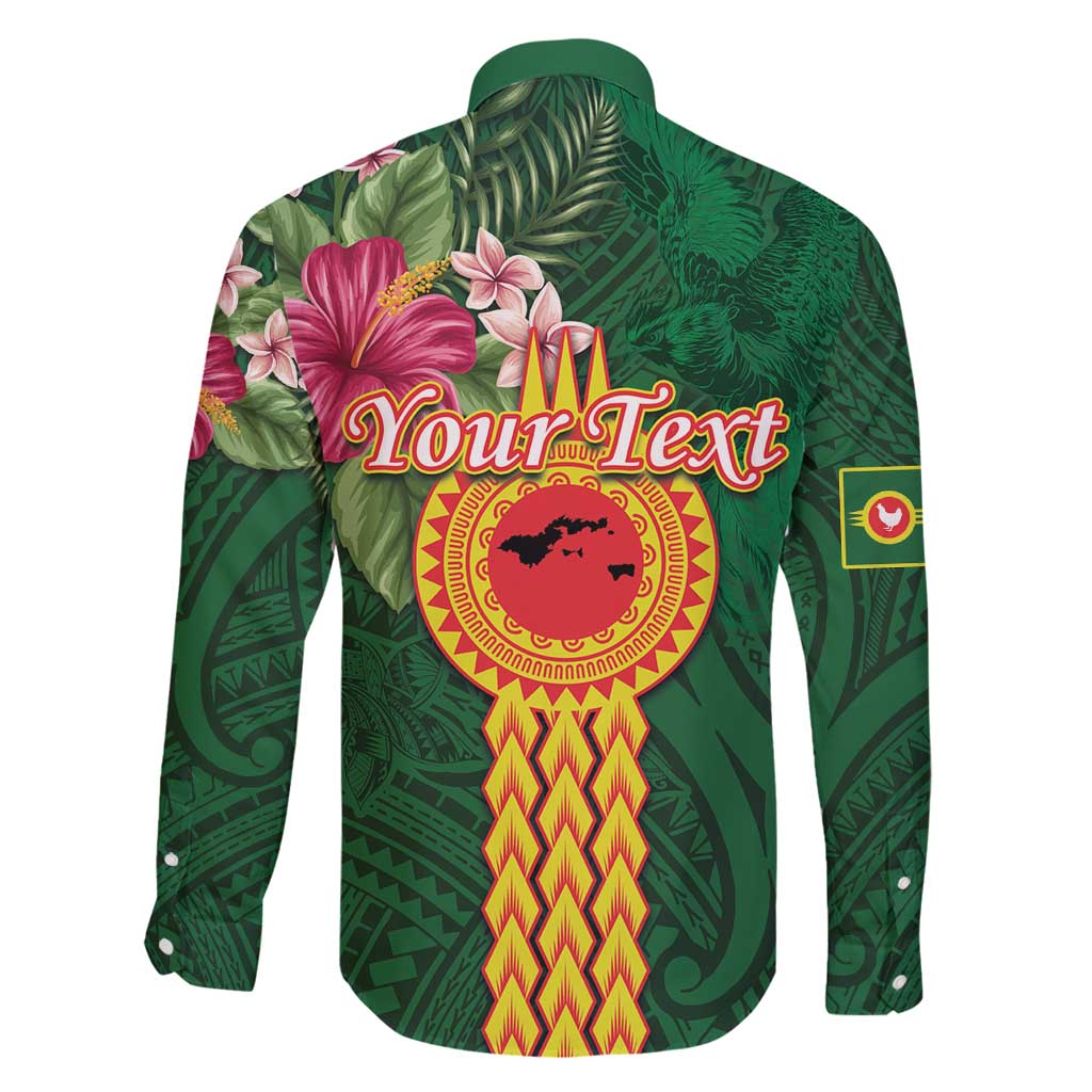 Manuʻa Islands Family Matching Long Sleeve Bodycon Dress and Hawaiian Shirt Polynesian Style with Rooster Tattoo and Tropical Plants
