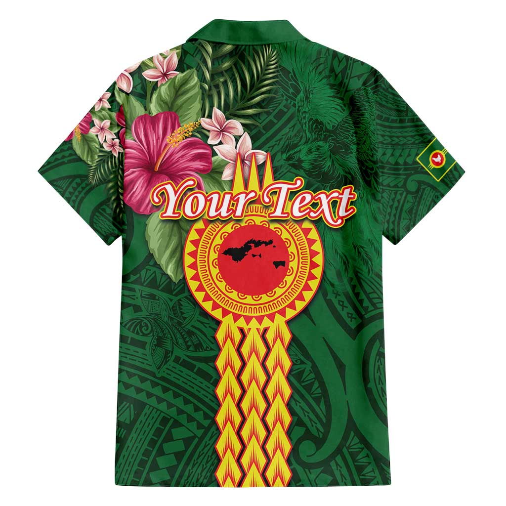 Manuʻa Islands Family Matching Off Shoulder Maxi Dress and Hawaiian Shirt Polynesian Style with Rooster Tattoo and Tropical Plants