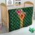 Manuʻa Islands Quilt Polynesian Style with Rooster Tattoo and Tropical Plants