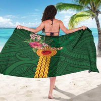 Personalised Manuʻa Islands Sarong Polynesian Style with Rooster Tattoo and Tropical Plants LT03 - Polynesian Pride