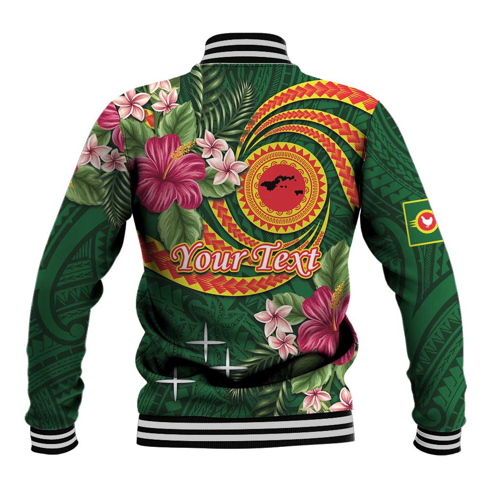 Personalised Manuʻa Islands Baseball Jacket Polynesian Art Tattoo Style and Tropical Plants LT03 - Polynesian Pride