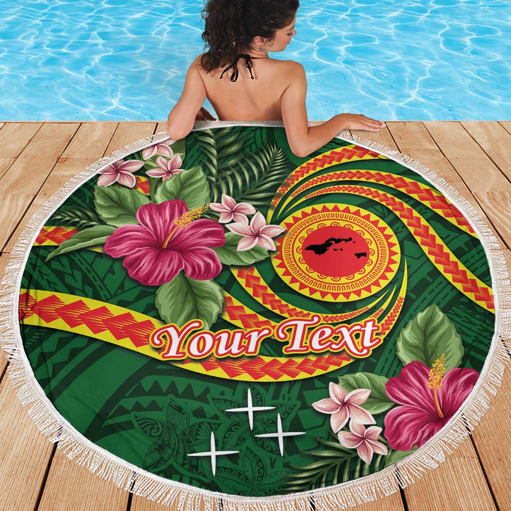 Manuʻa Islands Beach Blanket Polynesian Art Tattoo Style and Tropical Plants