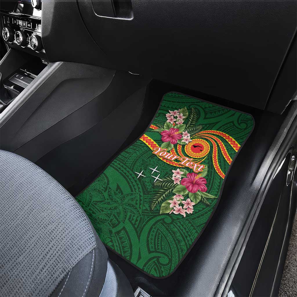 Manuʻa Islands Car Mats Polynesian Art Tattoo Style and Tropical Plants