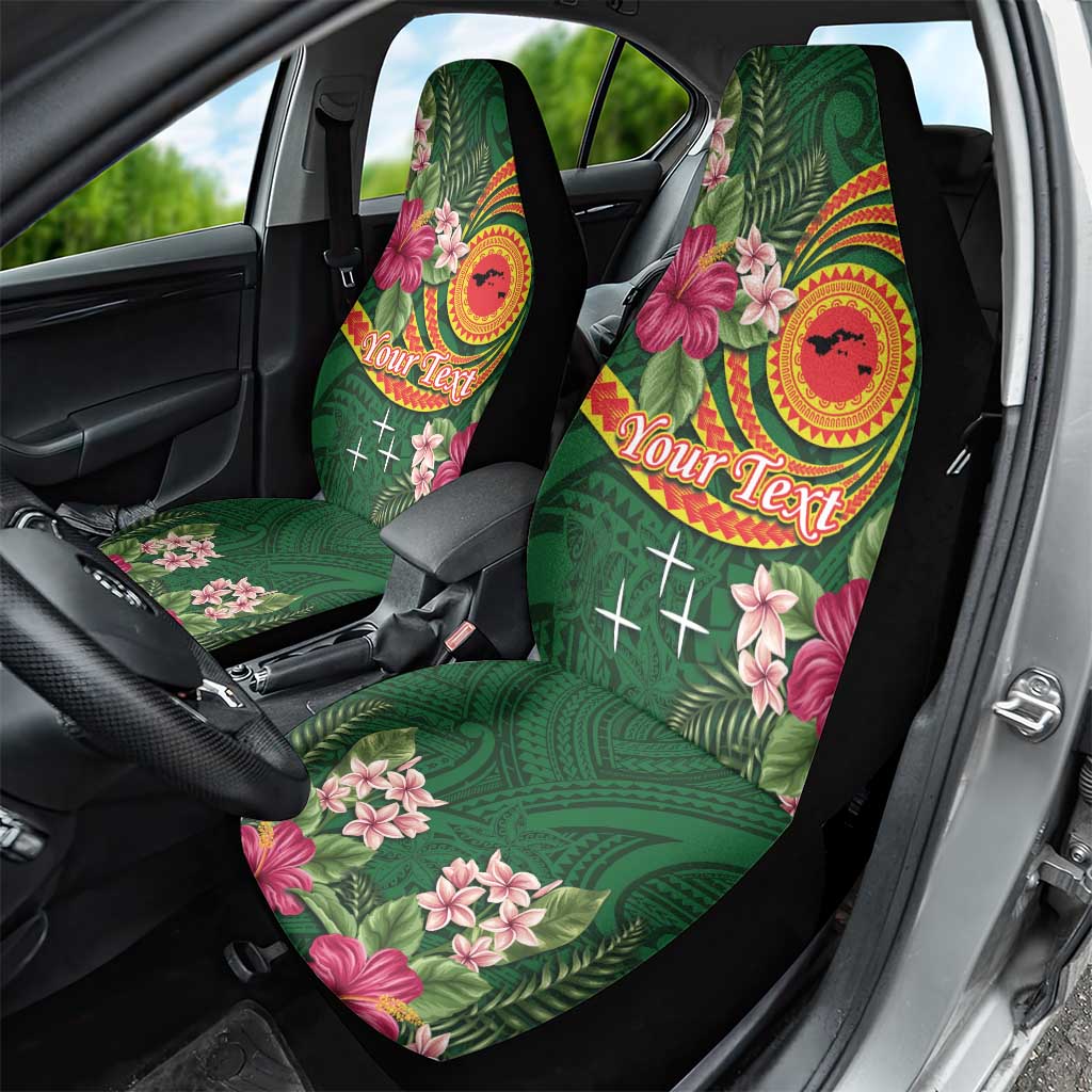 Manuʻa Islands Car Seat Cover Polynesian Art Tattoo Style and Tropical Plants