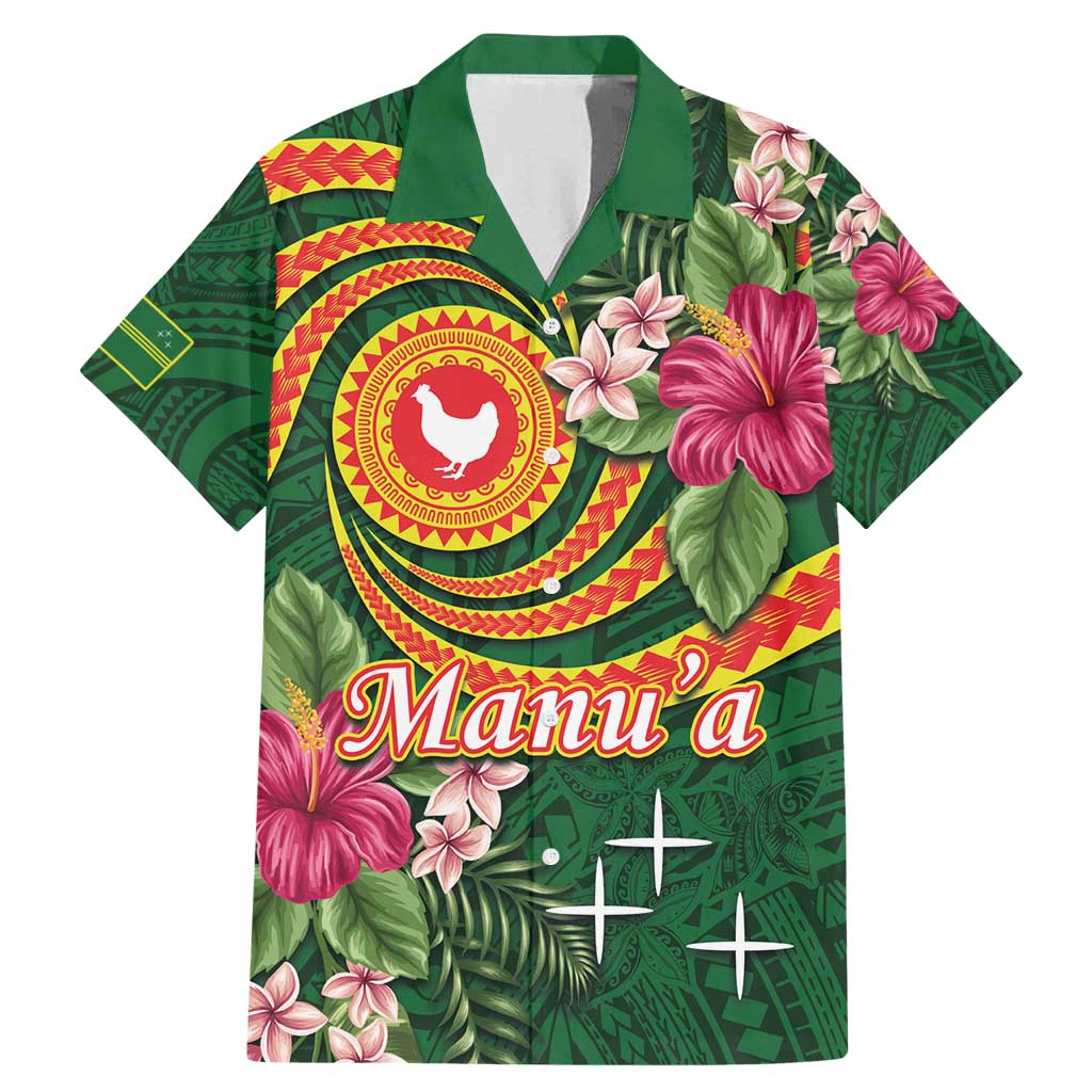 Manuʻa Islands Family Matching Mermaid Dress and Hawaiian Shirt Polynesian Art Tattoo Style and Tropical Plants
