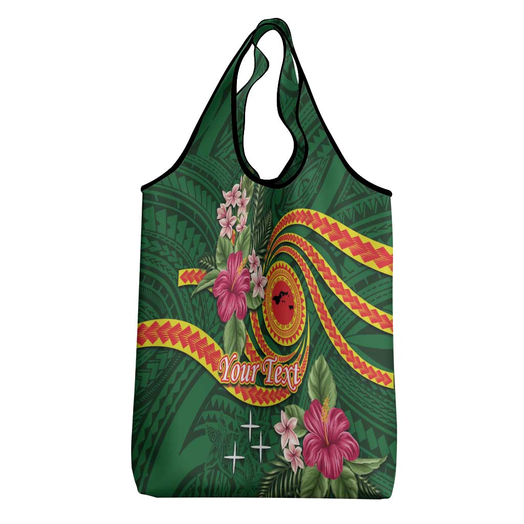 Personalised Manuʻa Islands Grocery Bag Polynesian Art Tattoo Style and Tropical Plants LT03 - Polynesian Pride