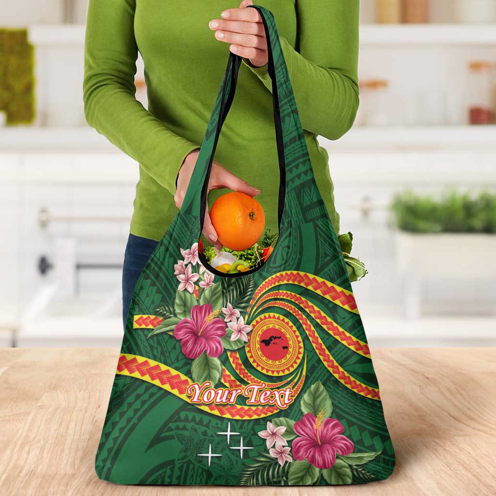 Personalised Manuʻa Islands Grocery Bag Polynesian Art Tattoo Style and Tropical Plants LT03 - Polynesian Pride