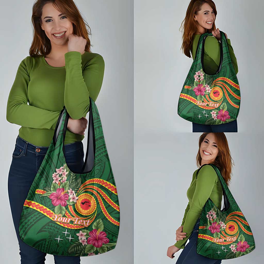 Personalised Manuʻa Islands Grocery Bag Polynesian Art Tattoo Style and Tropical Plants LT03 - Polynesian Pride