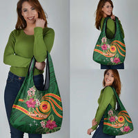 Personalised Manuʻa Islands Grocery Bag Polynesian Art Tattoo Style and Tropical Plants LT03 - Polynesian Pride