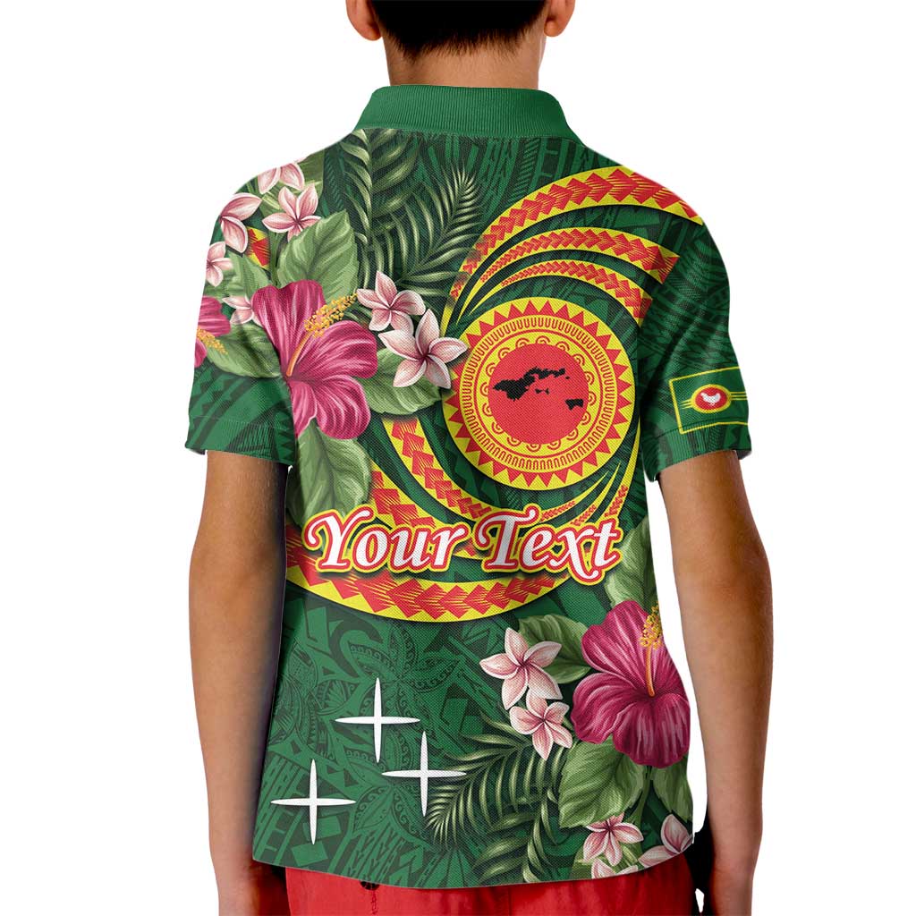 Personalised Manuʻa Islands Kid Polo Shirt Polynesian Art Tattoo Style and Tropical Plants LT03 - Polynesian Pride