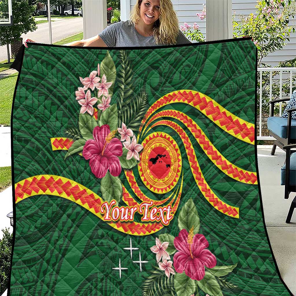 Manuʻa Islands Quilt Polynesian Art Tattoo Style and Tropical Plants