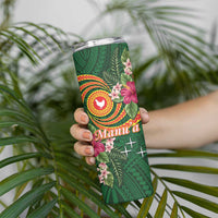 Personalised Manuʻa Skinny Tumbler Polynesian Art Tattoo Style and Tropical Plants LT03 - Polynesian Pride