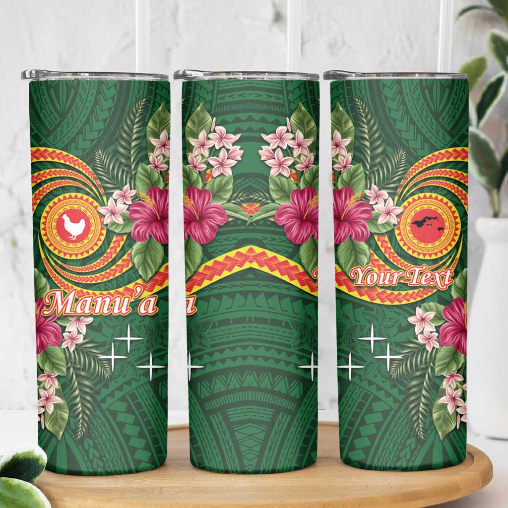 Personalised Manuʻa Skinny Tumbler Polynesian Art Tattoo Style and Tropical Plants LT03 - Polynesian Pride