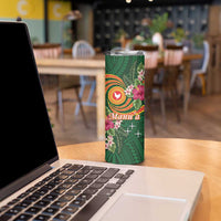 Personalised Manuʻa Skinny Tumbler Polynesian Art Tattoo Style and Tropical Plants LT03 - Polynesian Pride