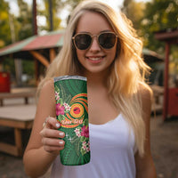 Personalised Manuʻa Skinny Tumbler Polynesian Art Tattoo Style and Tropical Plants LT03 - Polynesian Pride
