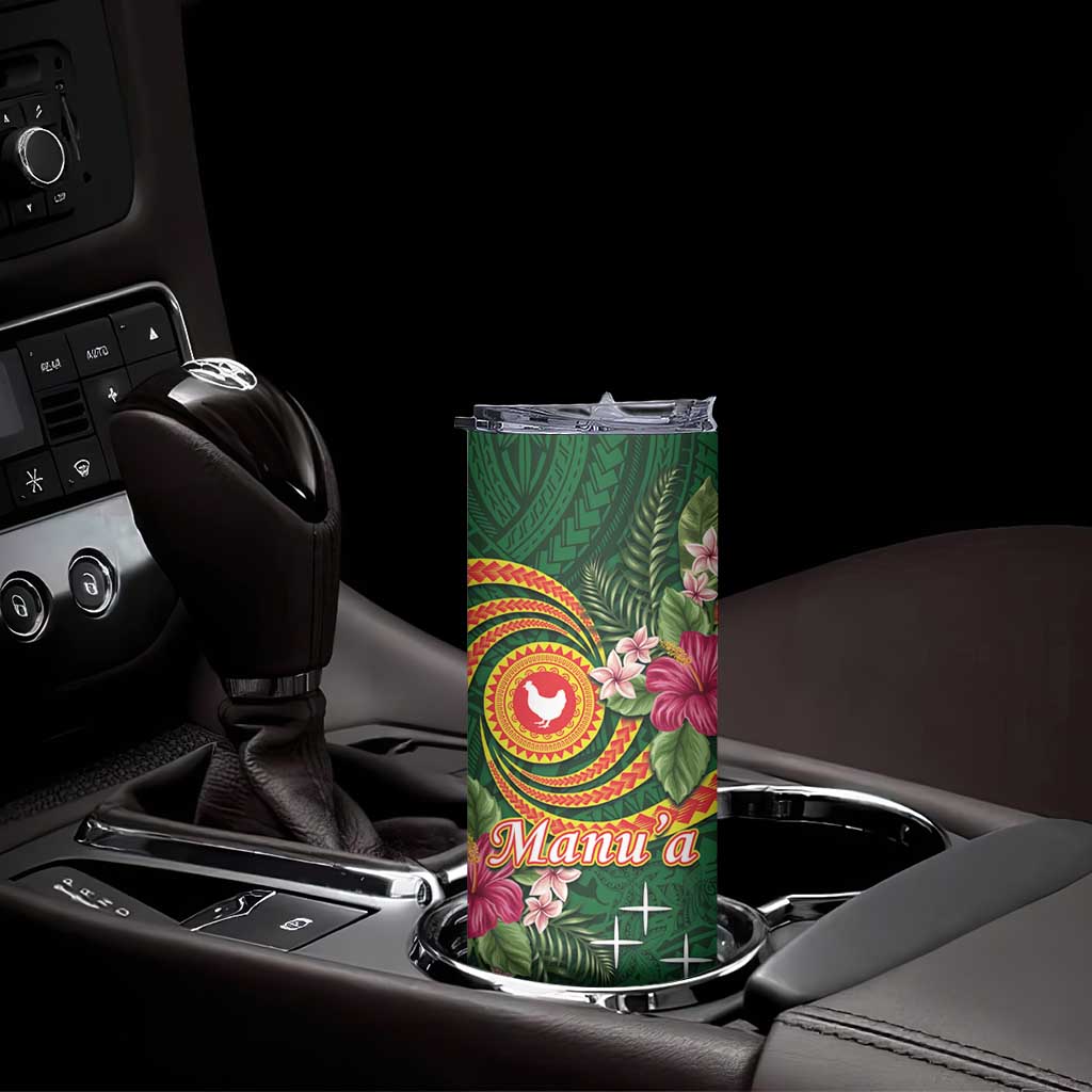 Personalised Manuʻa Skinny Tumbler Polynesian Art Tattoo Style and Tropical Plants LT03 - Polynesian Pride