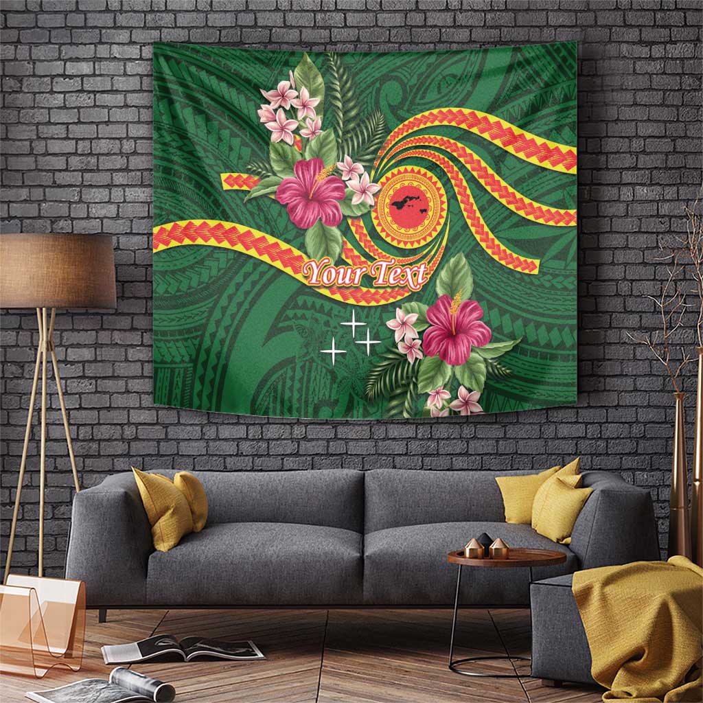 Manuʻa Islands Tapestry Polynesian Art Tattoo Style and Tropical Plants