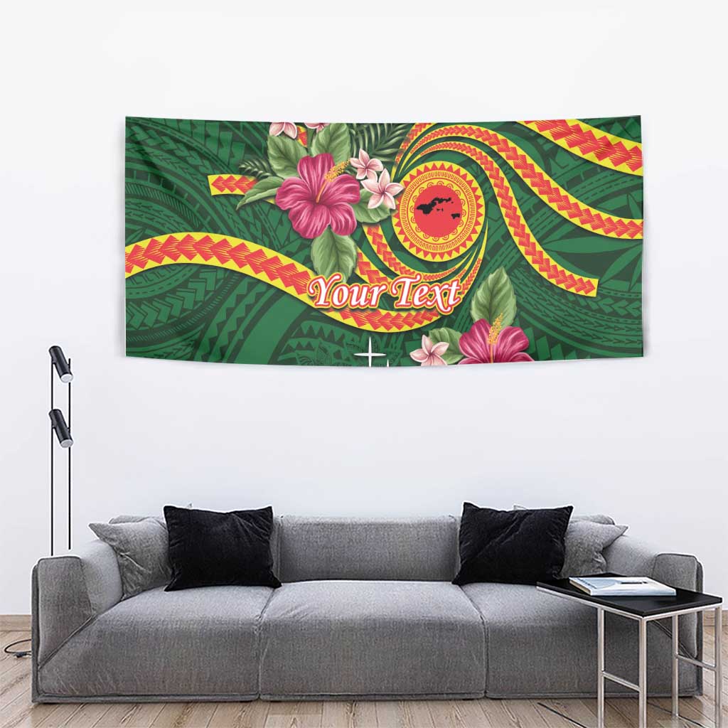 Manuʻa Islands Tapestry Polynesian Art Tattoo Style and Tropical Plants