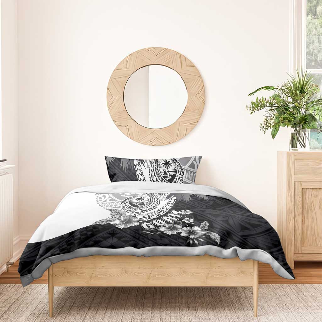 Hafa Adai Guam Bedding Set Polynesian Palm Tree Tattoo Hibiscus and Plumeria Art