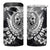 Hafa Adai Guam 4 in 1 Can Cooler Tumbler Polynesian Palm Tree Tattoo Hibiscus and Plumeria Art
