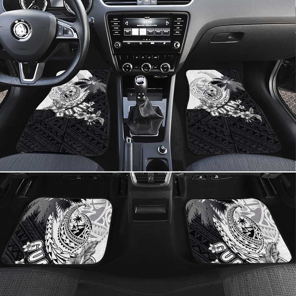 Hafa Adai Guam Car Mats Polynesian Palm Tree Tattoo Hibiscus and Plumeria Art