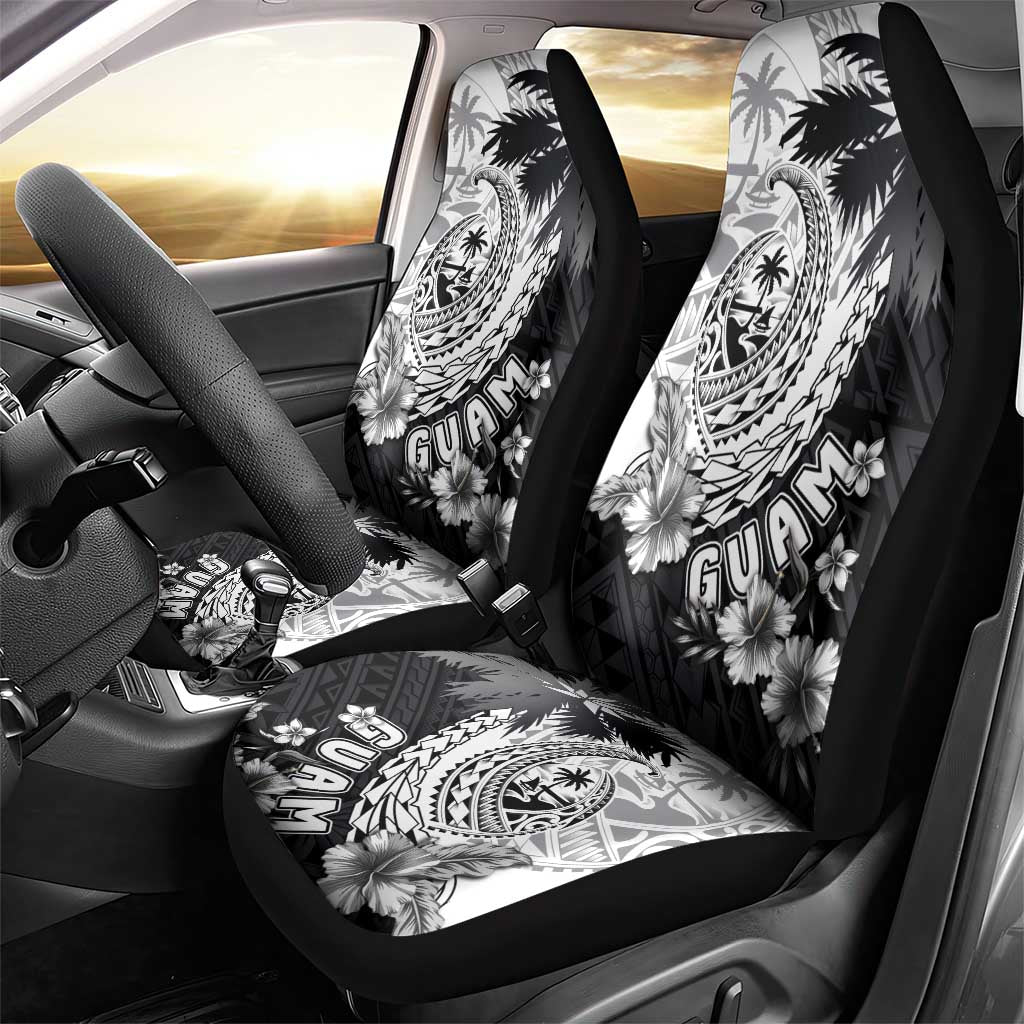 Hafa Adai Guam Car Seat Cover Polynesian Palm Tree Tattoo Hibiscus and Plumeria Art