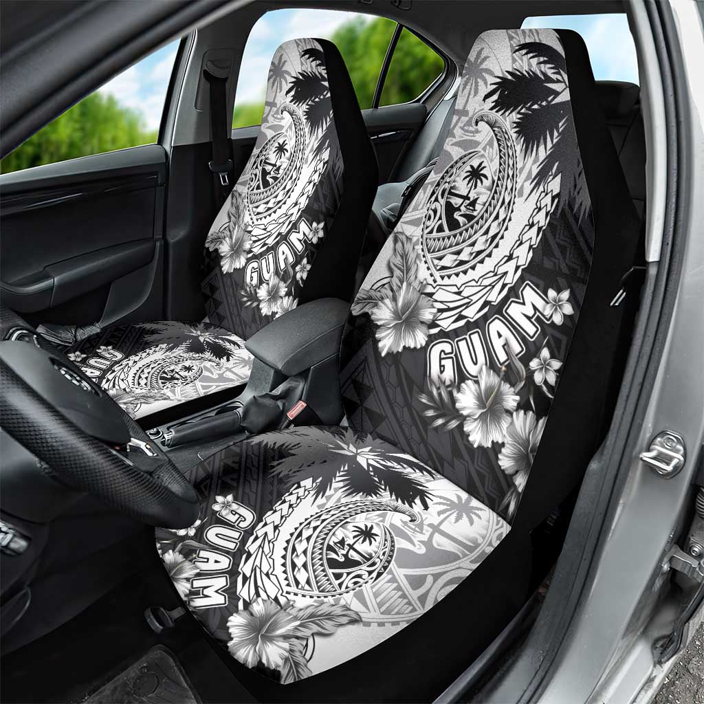 Hafa Adai Guam Car Seat Cover Polynesian Palm Tree Tattoo Hibiscus and Plumeria Art