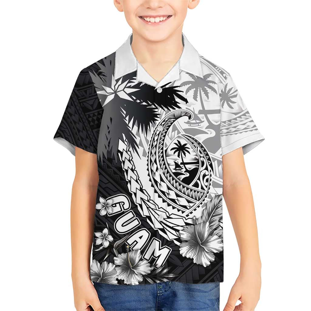 Hafa Adai Guam Family Matching Short Sleeve Bodycon Dress and Hawaiian Shirt Polynesian Palm Tree Tattoo Hibiscus and Plumeria Art