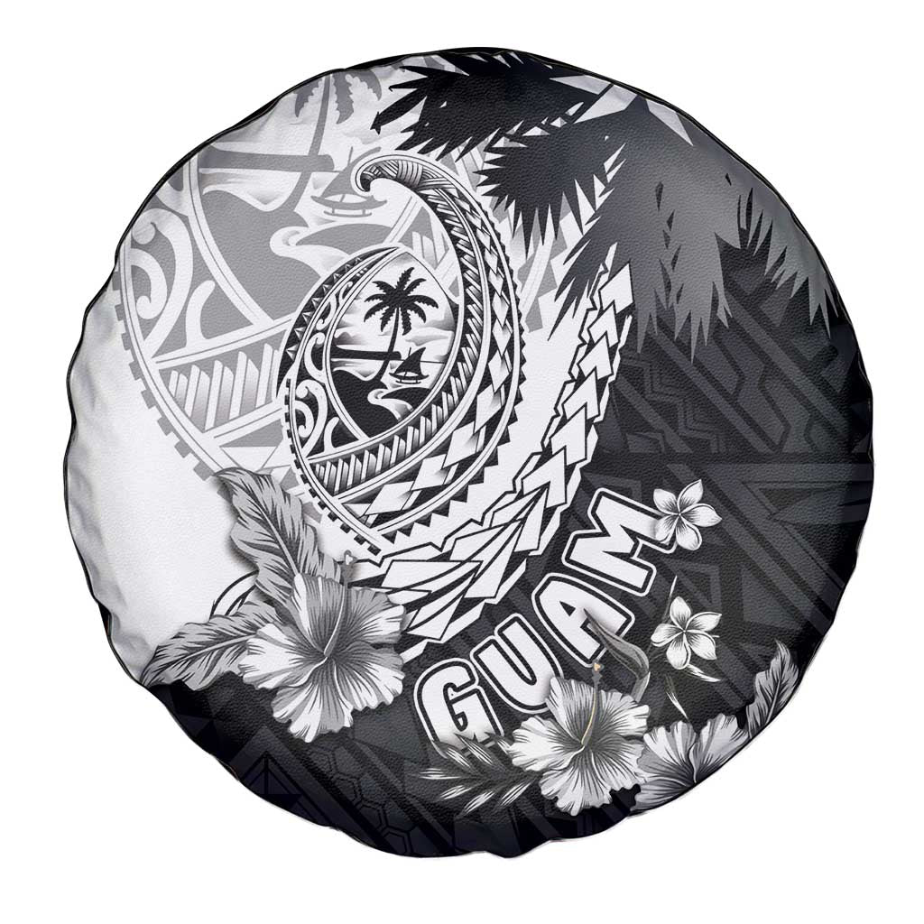 Hafa Adai Guam Spare Tire Cover Polynesian Palm Tree Tattoo Hibiscus and Plumeria Art