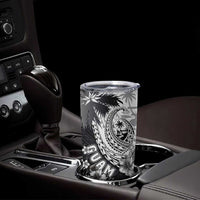 Hafa Adai Guam Tumbler Cup Polynesian Palm Tree Tattoo Hibiscus and Plumeria Art