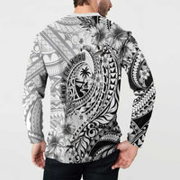 Guam-Land of the Chamorro Button Sweatshirt Polynesian Tattoo Style Hibiscus and Plumeria Art