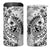 Guam-Land of the Chamorro 4 in 1 Can Cooler Tumbler Polynesian Tattoo Style Hibiscus and Plumeria Art