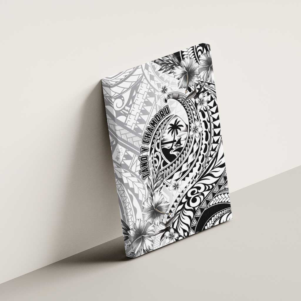 Guam-Land of the Chamorro Canvas Wall Art Polynesian Tattoo Style Hibiscus and Plumeria Art