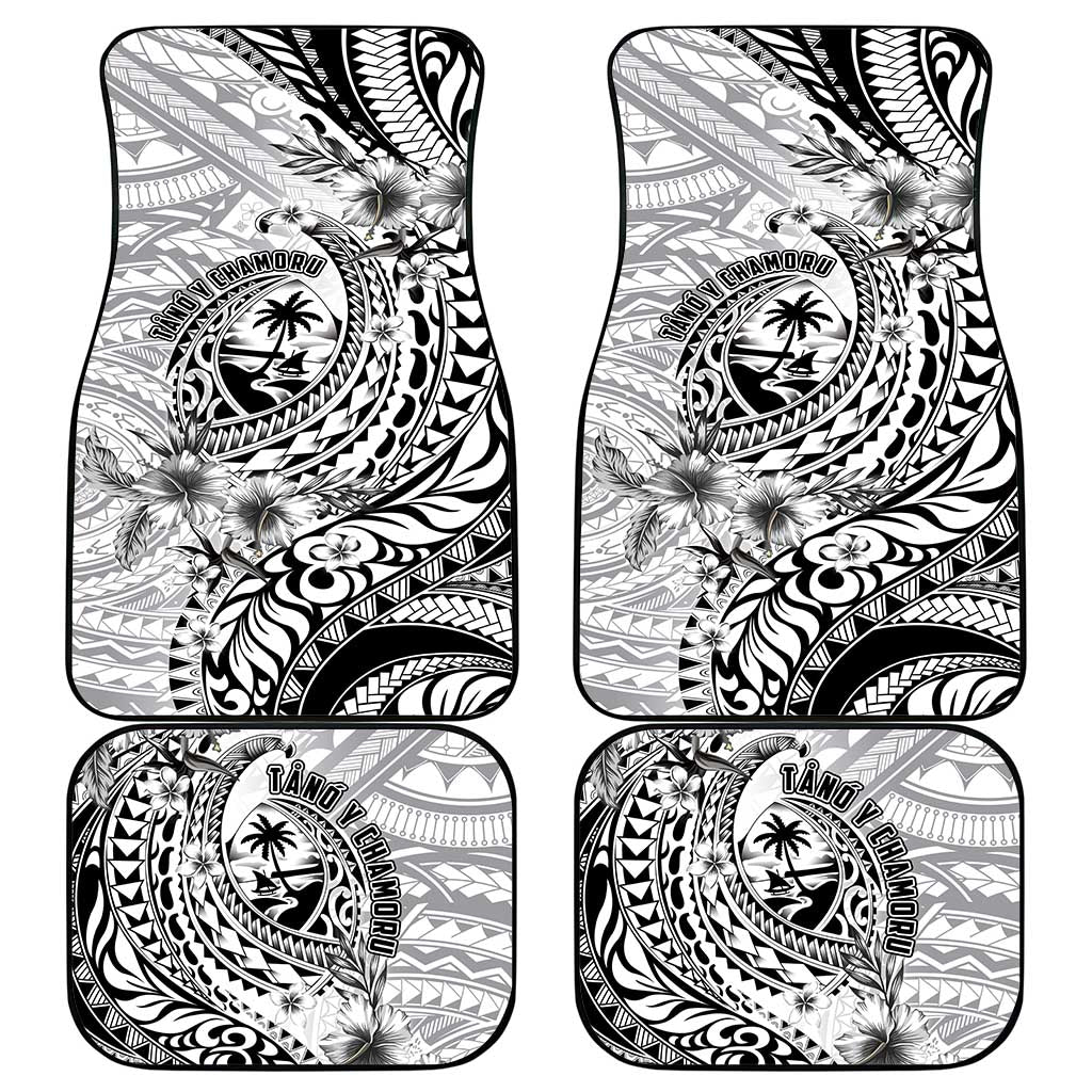 Guam-Land of the Chamorro Car Mats Polynesian Tattoo Style Hibiscus and Plumeria Art