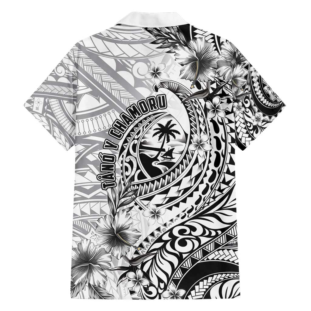 Guam-Land of the Chamorro Family Matching Long Sleeve Bodycon Dress and Hawaiian Shirt Polynesian Tattoo Style Hibiscus and Plumeria Art