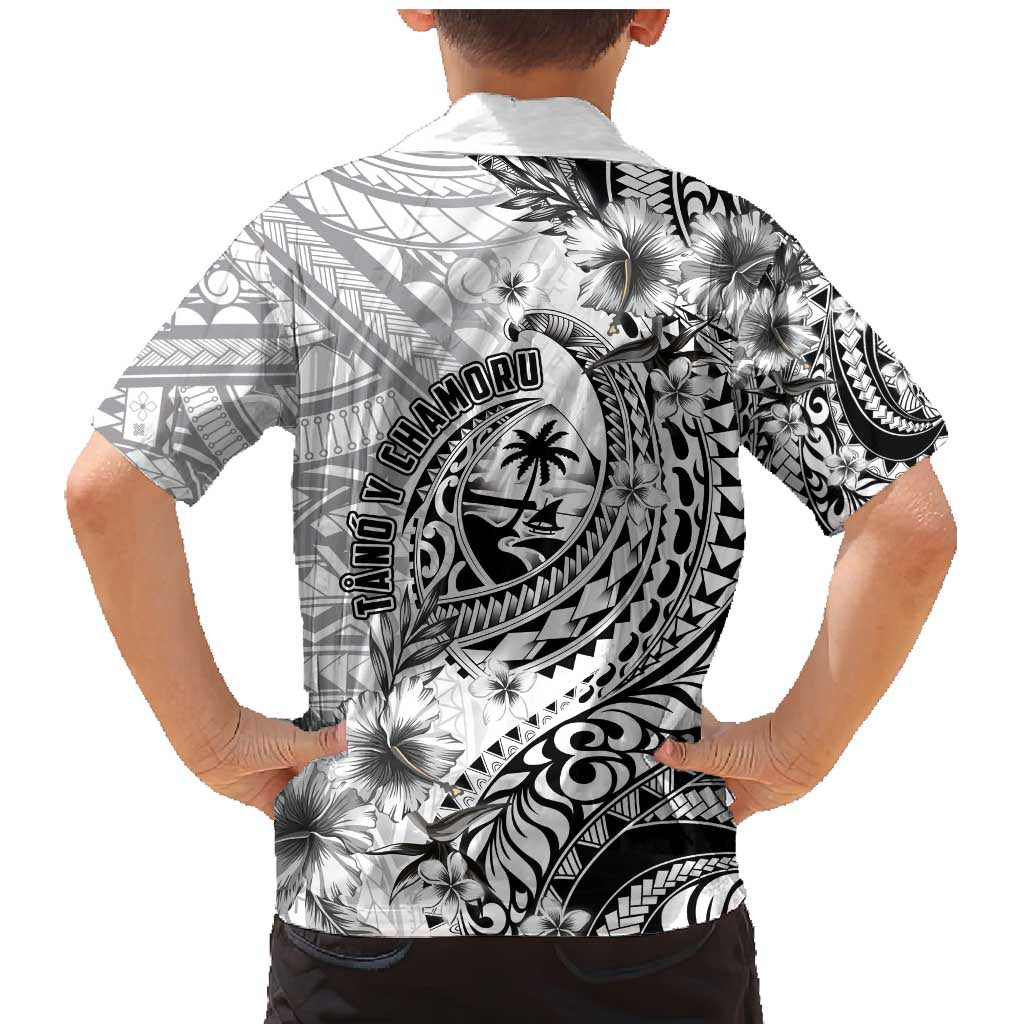 Guam-Land of the Chamorro Family Matching Mermaid Dress and Hawaiian Shirt Polynesian Tattoo Style Hibiscus and Plumeria Art