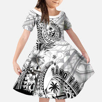 Guam-Land of the Chamorro Family Matching Off Shoulder Maxi Dress and Hawaiian Shirt Polynesian Tattoo Style Hibiscus and Plumeria Art