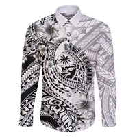 Guam-Land of the Chamorro Family Matching Short Sleeve Bodycon Dress and Hawaiian Shirt Polynesian Tattoo Style Hibiscus and Plumeria Art