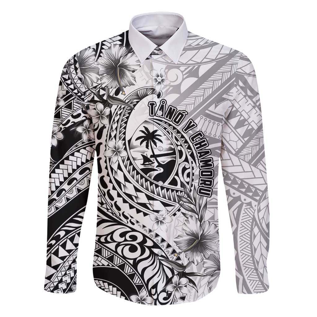 Guam-Land of the Chamorro Family Matching Tank Maxi Dress and Hawaiian Shirt Polynesian Tattoo Style Hibiscus and Plumeria Art