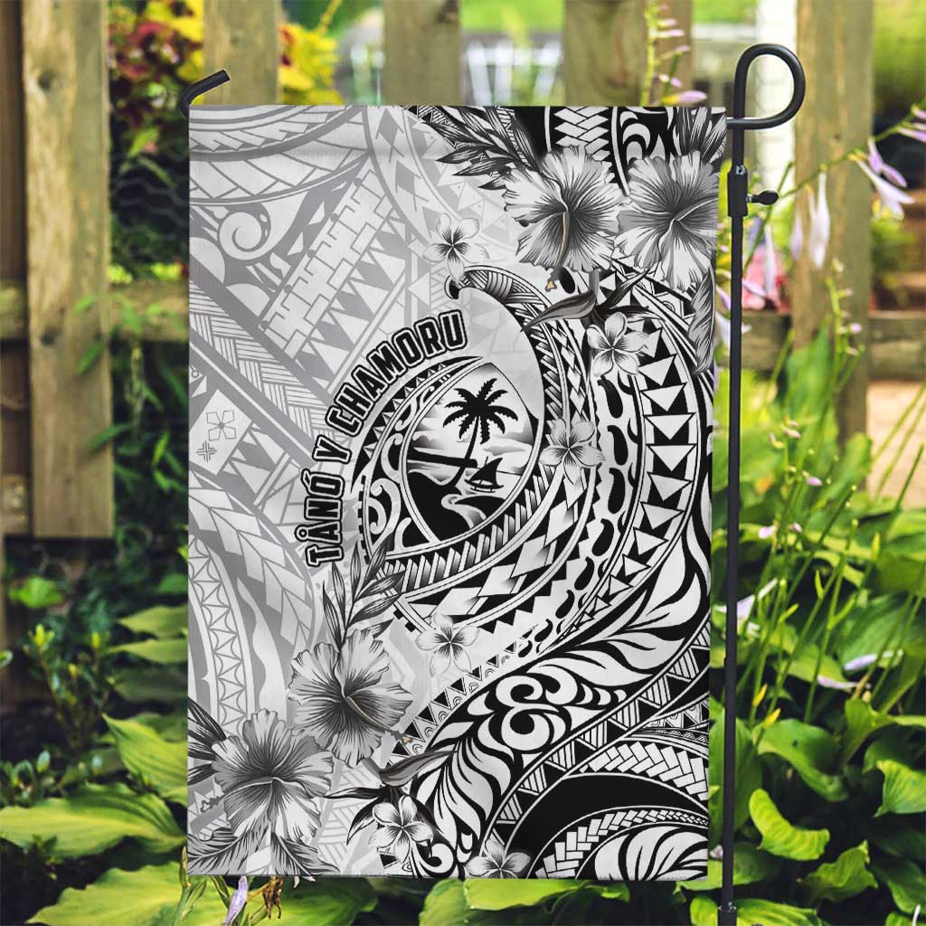 Guam-Land of the Chamorro Garden Flag Polynesian Tattoo Style Hibiscus and Plumeria Art