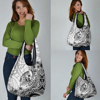 Guam-Land of the Chamorro Grocery Bag Polynesian Tattoo Style Hibiscus and Plumeria Art