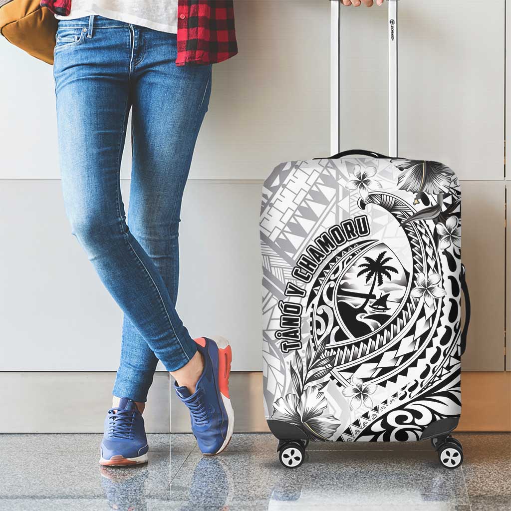 Guam-Land of the Chamorro Luggage Cover Polynesian Tattoo Style Hibiscus and Plumeria Art
