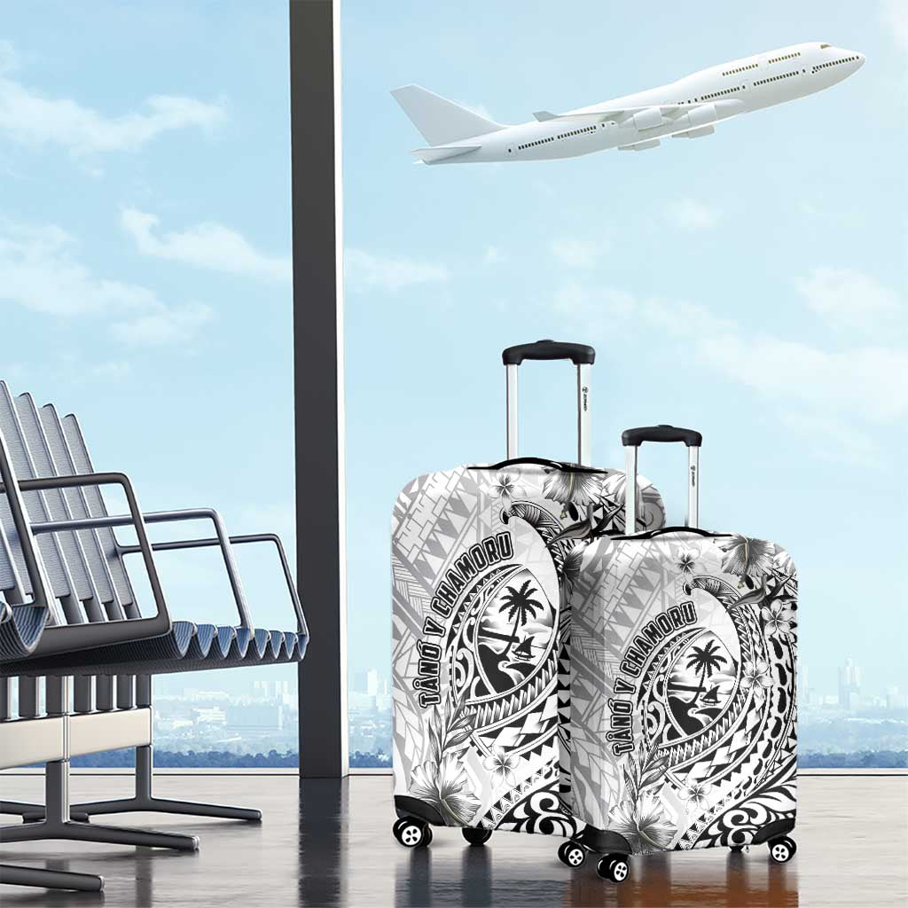 Guam-Land of the Chamorro Luggage Cover Polynesian Tattoo Style Hibiscus and Plumeria Art