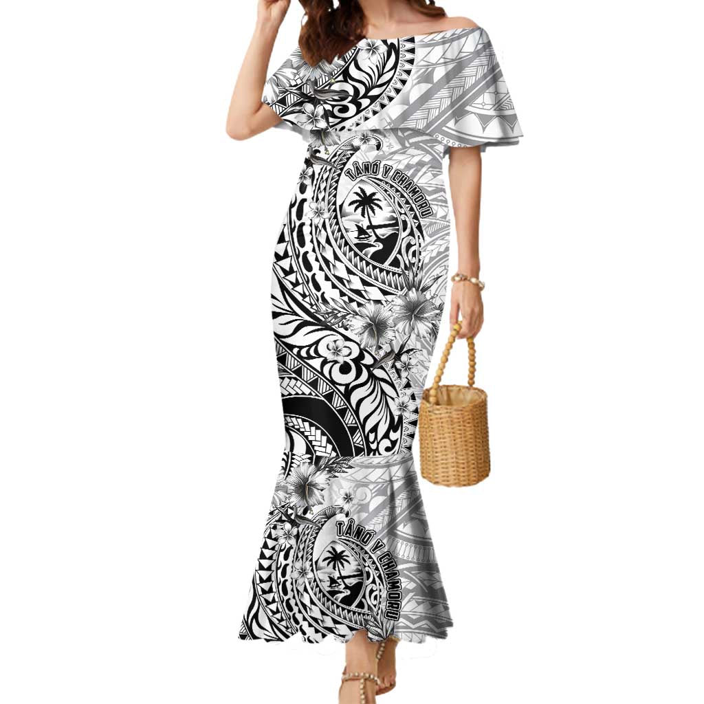 Guam-Land of the Chamorro Mermaid Dress Polynesian Tattoo Style Hibiscus and Plumeria Art