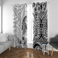 Guam-Land of the Chamorro Window Curtain Polynesian Tattoo Style Hibiscus and Plumeria Art