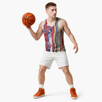 Hawaiian Sea Animals Basketball Jersey with Lei and Flag Style