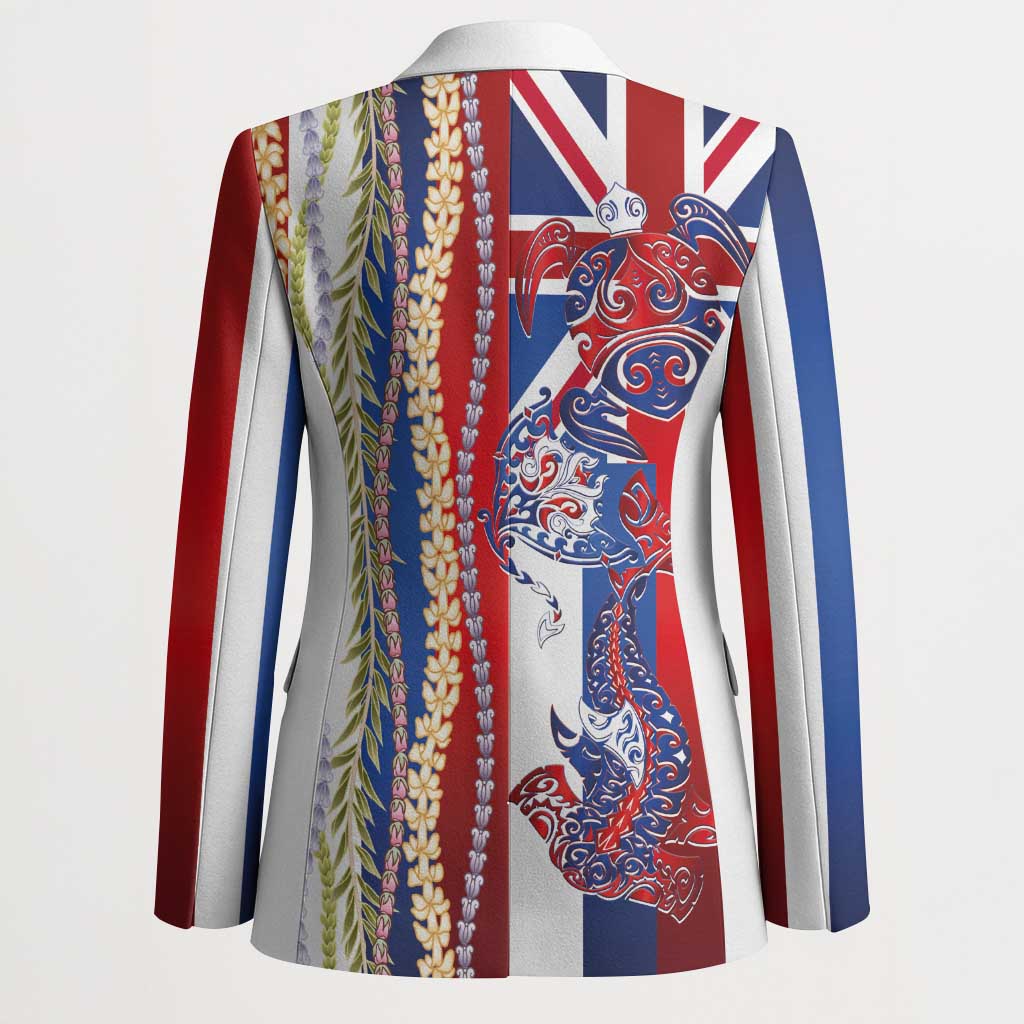 Hawaiian Sea Animals Blazer with Lei and Flag Style