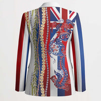 Hawaiian Sea Animals Blazer with Lei and Flag Style