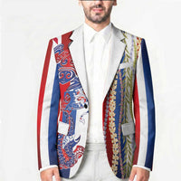 Hawaiian Sea Animals Blazer with Lei and Flag Style