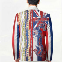Hawaiian Sea Animals Blazer with Lei and Flag Style